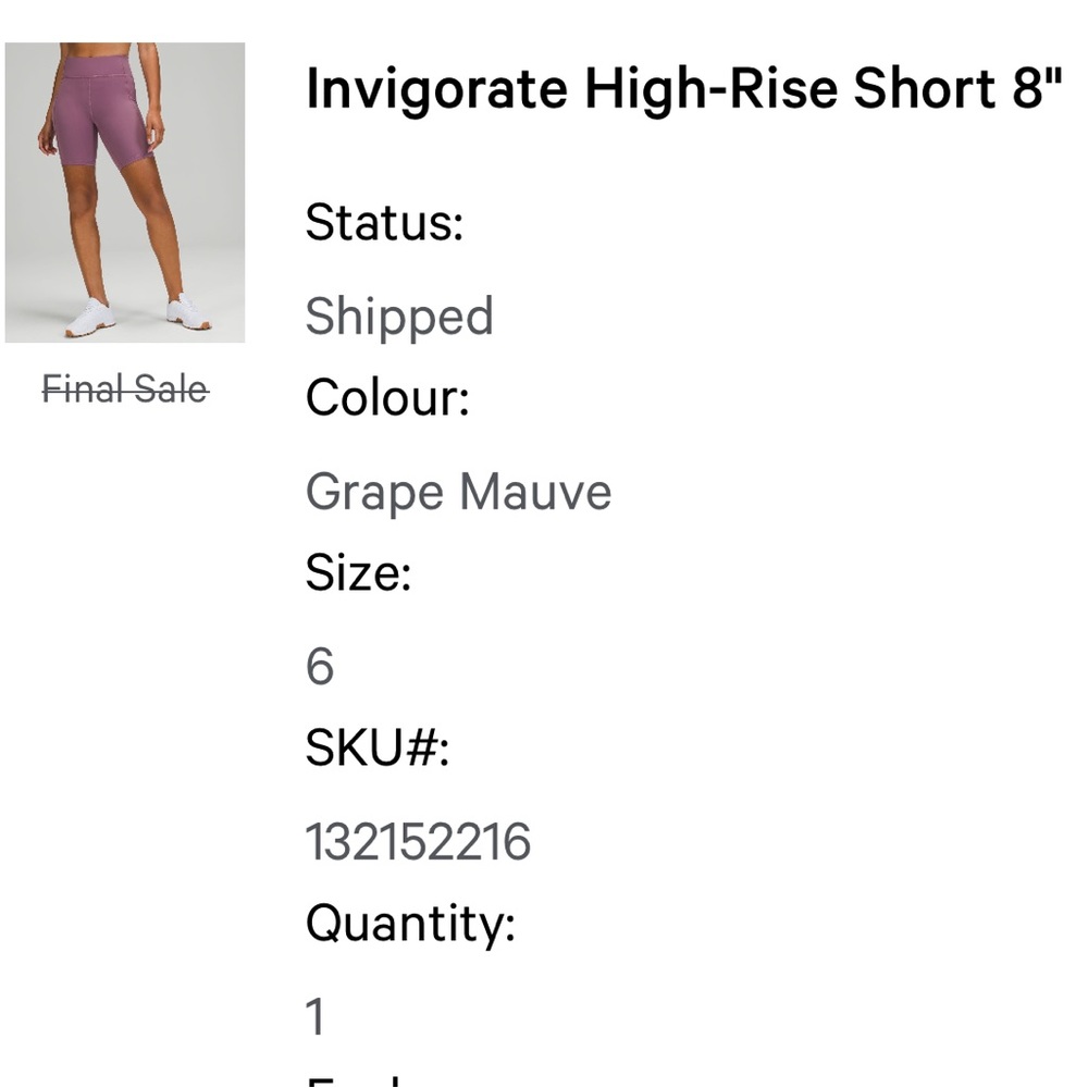 Lululemon Invigorate High Rise Short 8”